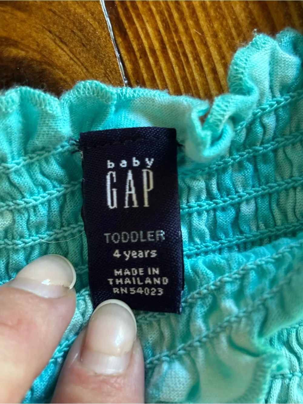 Baby Gap Toddler Girls 4 Years Aqua Blue Smocked Floral Sleeveless Tank Top